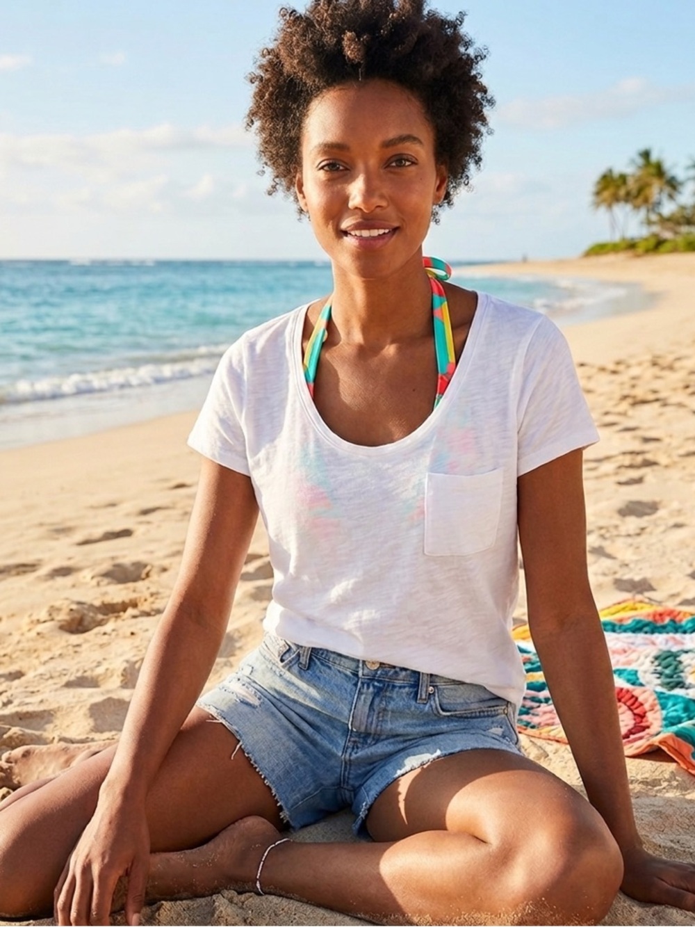 LOFT White Short-Sleeve Pocket Tee